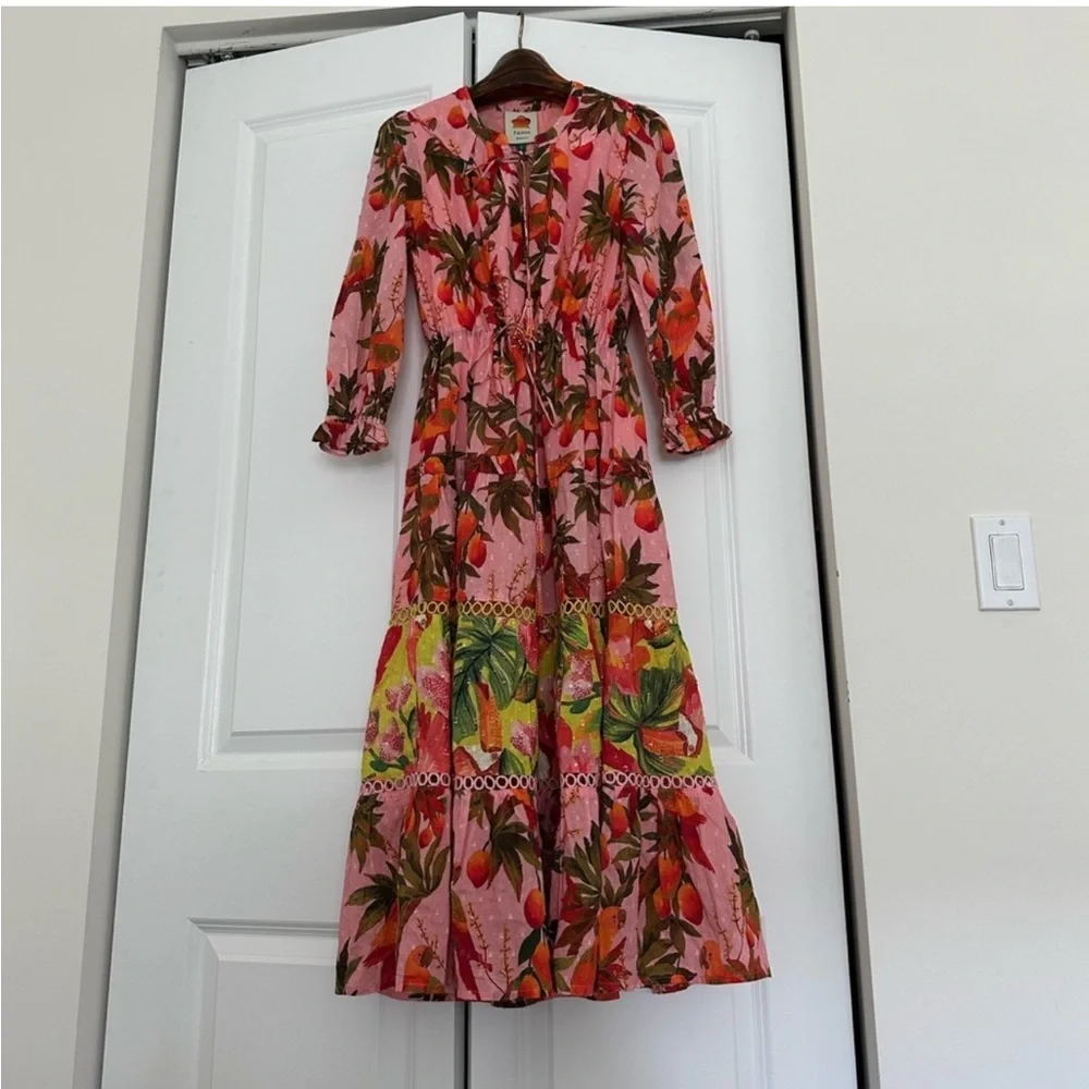 Farm Rio Mixed Mango Trees Midi Dress - Picture 3 of 13